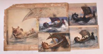 A. E. BORTHWICK (1871-1955) - 15 EN PLEIN AIR MARITIME WATERCOLOURS