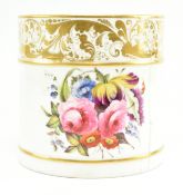 ROYAL CROWN DERBY - EARLY 19TH CENTURY PORCELAIN GILT & FLORAL PORTER'S MUG