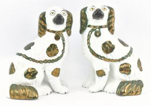 PAIR OF CERAMIC 20TH CENTURY STAFFORDSHIRE DOGS