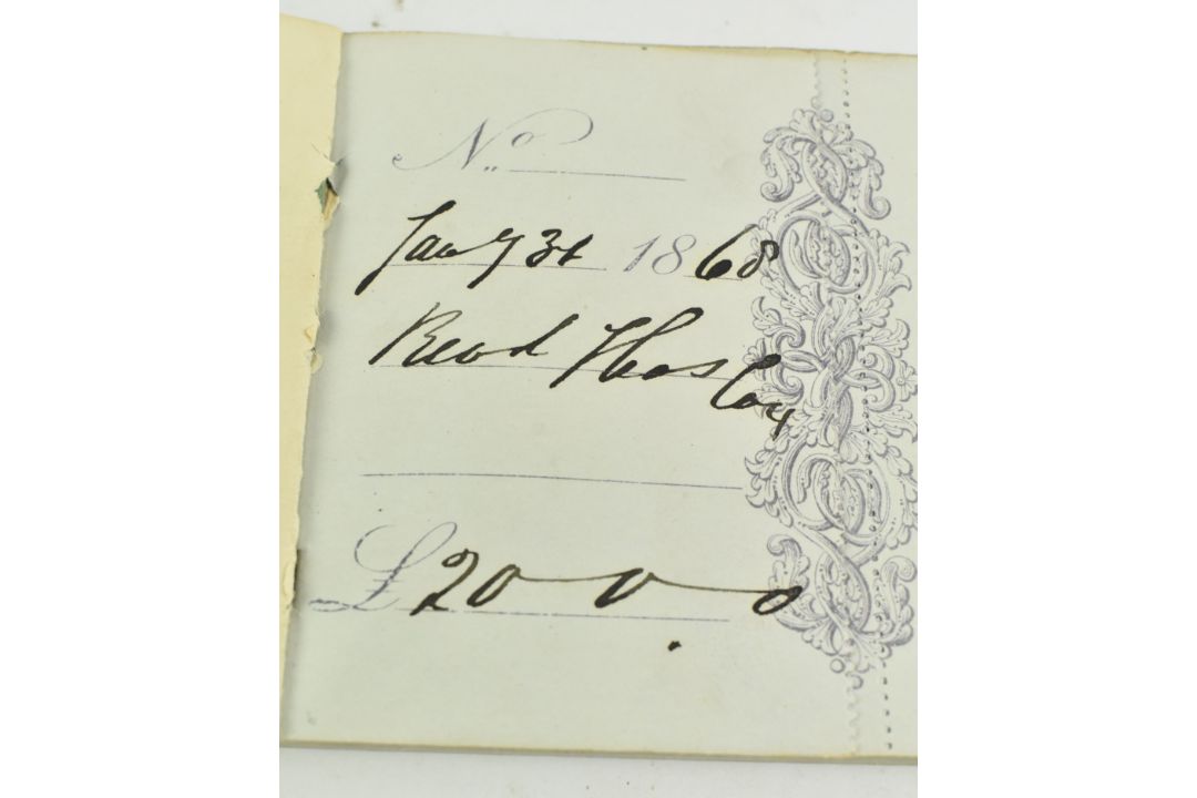 STOURBRIDGE & KIDDERMINSTER BANKING COMPANY MID 19TH CENTURY MAJ. UNUSED CHEQUEBOOK - Image 3 of 5