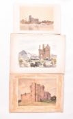 A. E. BORTHWICK (1871-1955) - THREE EN PLEIN AIR SCOTTISH CASTLE WATERCOLOURS