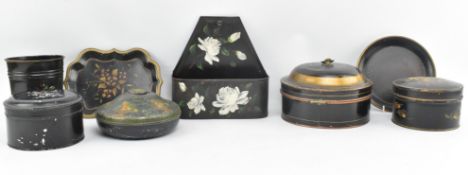 COLLECTION OF 19TH CENTURY VICTORIAN TOLEWARE