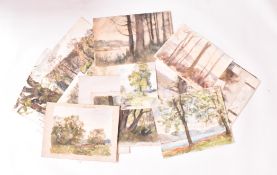 A. E. BORTHWICK (1871-1955) - TWENTY PASTEL & WATERCOLOUR TRIPTYCH STUDIES