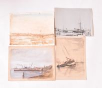 A. E. BORTHWICK (1871-1955) - 15 EN PLEIN AIR MARITIME WATERCOLOURS