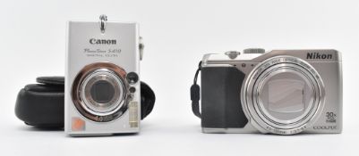 VINTAGE CAMERAS. NIKON COOLPIX S9900 & CANON POWERSHOT S410
