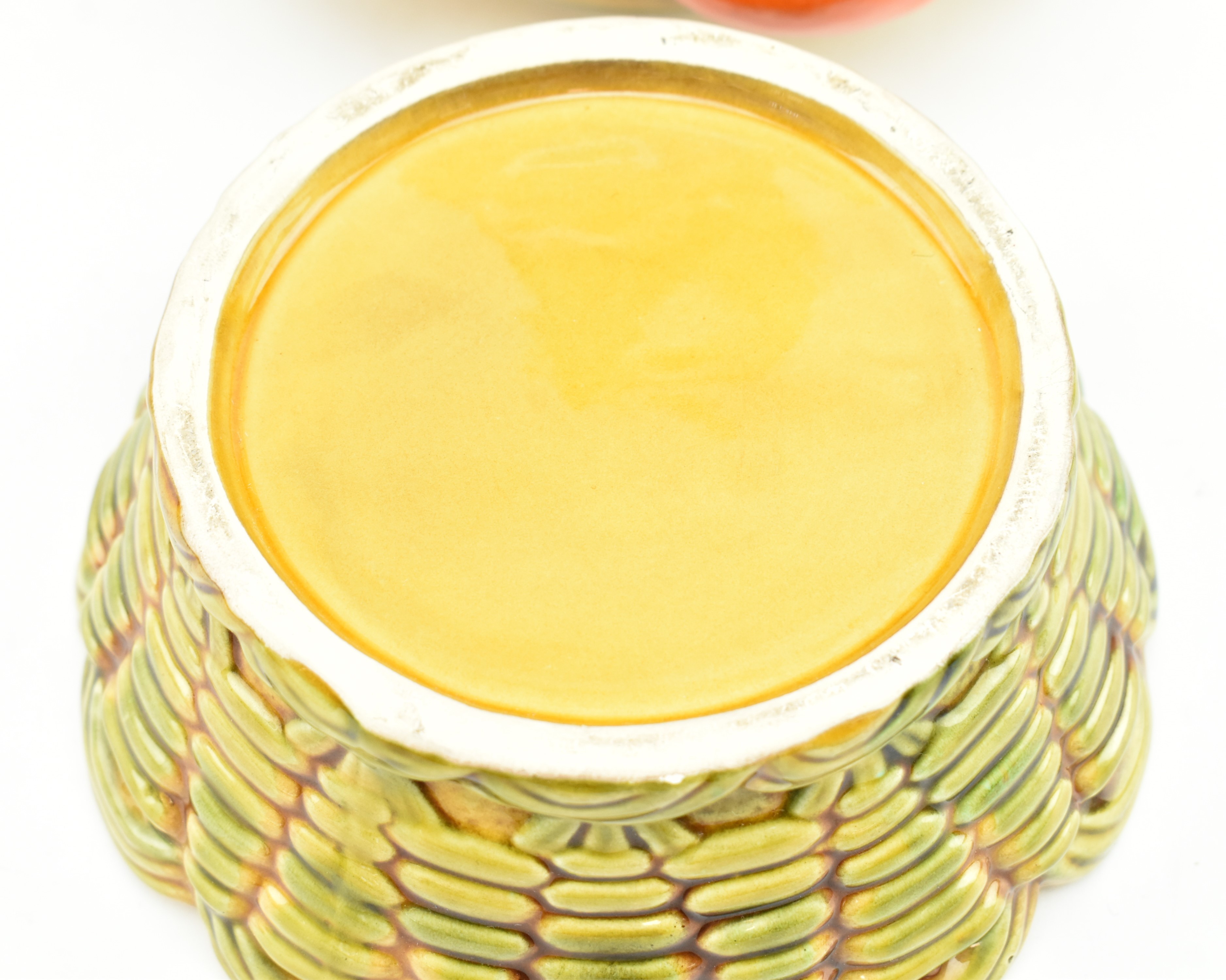 VINTAGE MID CENTURY CONTINENTAL MAJOLICA FRUIT DISPLAY CENTREPIECE VASE BOWL - Image 6 of 6