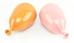 PAIR OF VINTAGE CERAMIC DECORATIVE WALL HANGING BALLOONS SIGNED DYER