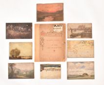 DAVID MUIRHEAD (BRITISH, 1867-1930) - EIGHT OIL ON BOARD PAINTINGS, SOME DOUBLE SIDED