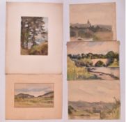 A. E. BORTHWICK (1871-1955) - FIVE EN PLEIN AIR MARITIME WATERCOLOURS