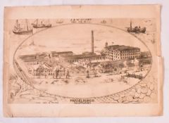 A. E. BORTHWICK (1871-1955) - ADVERTISMENT ETCHING FOR J & W STUART THE ESK MILL