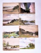 A. E. BORTHWICK (1871-1955) - FOURTEEN PLEIN AIR WATERCOLOURS LANDSCAPES