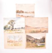 A. E. BORTHWICK (1871-1955) - FIVE EN PLEIN AIR LANDSCAPE WATERCOLOURS