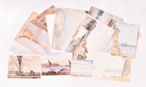 A. E. BORTHWICK (1871-1955) - 14 EN PLEIN AIR MARITIME WATERCOLOURS