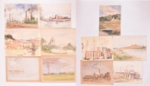 A. E. BORTHWICK (1871-1955) - 11 EN PLEIN AIR SCOTTISH TOWN WATERCOLOURS