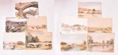 A. E. BORTHWICK (1871-1955) - TEN EN PLEIN AIR BRIDGE WATERCOLOUR PAINTINGS