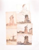 A. E. BORTHWICK (1871-1955) - SIX EN PLEIN AIR MARITIME WATERCOLOURS