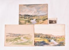A. E. BORTHWICK (1871-1955) - THREE WATERCOLOUR PAINTINGS OF BURNHOUSE