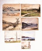 A. E. BORTHWICK (1871-1955) - 14 EN PLEIN AIR WATERCOLOUR LANDSCAPES