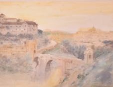 A. E. BORTHWICK (1871-1955) - TOLEDO BRIDGE - 1912 WATERCOLOUR