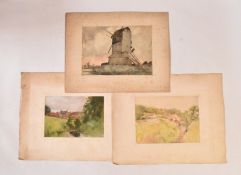 A. E. BORTHWICK (1871-1955) - FIVE EN PLEIN AIR MARITIME WATERCOLOURS