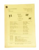 'ALLO 'ALLO! (BBC SITCOM) - ORIGINAL CAMERA SCRIPT