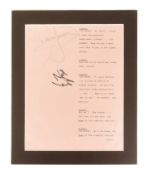 ONLY FOOLS & HORSES - MULTI-SIGNED SCRIPT PAGE - THE SKY'S THE LIMIT