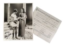 THE DES O'CONNOR SHOW (1970) - VALERIE LEON'S ORIGINAL CONTRACT