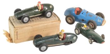 SCALEXTRIC - TWO EARLY TINPLATE FERRARI RACING SLOT CARS