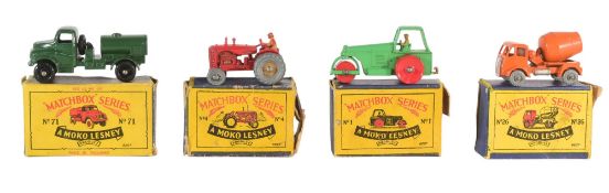 DIECAST - X4 VINTAGE MOKO LESNEY MATCHBOX DIECAST MODELS