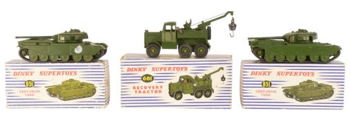 DIECAST - X3 VINTAGE DINKY SUPER TOYS MILITARY VEHICLES