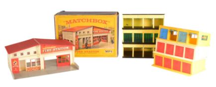 VINTAGE MATCHBOX FIRE STATION & OTHER GARAGES