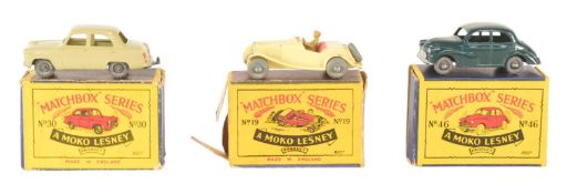 DIECAST - X3 VINTAGE MOKO LESNEY MATCHBOX DIECAST MODELS