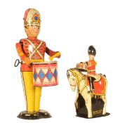 CLOCKWORK TOYS - LOUIS MARX & BRIMTOY CLOCKWORK DRUMMERS