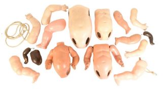 DOLLS - COLLECTION OF COMPOSITION BISQUED HEAD DOLL BODIES