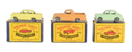 DIECAST - X3 VINTAGE MOKO LESNEY MATCHBOX DIECAST MODELS