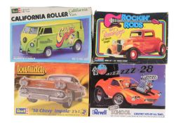 MODEL KITS - X4 VINTAGE PLASTIC MODEL CAR KITS