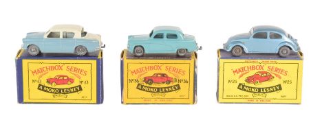 DIECAST - X3 VINTAGE MOKO LESNEY MATCHBOX DIECAST