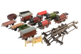HORNBY O GAUGE - COLLECTION OF CLOCKWORK LOCOS & ROLLING STOCK