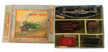 MODEL RAILWAY - VINTAGE HORNBY O GAUGE CLOCKWORK TRAINSET