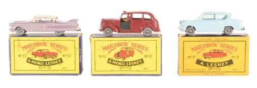 DIECAST - X3 VINTAGE MOKO LESNEY MATCHBOX DIECAST MODELS