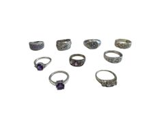 COLLECTION OF 925 SILVER RINGS