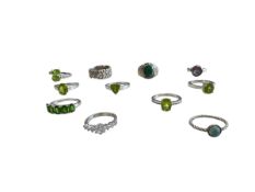 A COLLECTION OF 925 SILVER RINGS