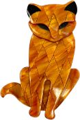 LEA STEIN CAT CELLULOID BROOCH