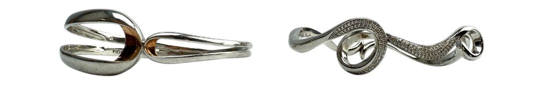TWO SILVER 925 BANGLES