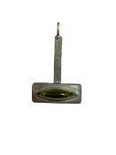 JORGEN JENSEN DANISH PEWTER & GREEN GLASS NECKLACE PENDANT