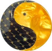 LEA STEIN YING YANG CELLULOID BROOCH