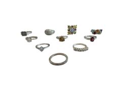 COLLECTION OF 925 SILVER RINGS