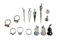 A COLLECTION OF THOMAS SABO 925 SILVER RINGS AND PENDANTS