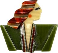LEA STEIN CARMEN JOAN CRAWFORD CELLULOID BROOCH