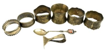 COLLECTION OF SIX 19TH/20TH CENTURY HALLMARKED SILVER NAPKIN RINGS